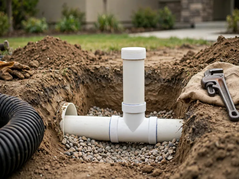 Newly installed sewer cleanout with cap in a Perth Amboy NJ front yard
