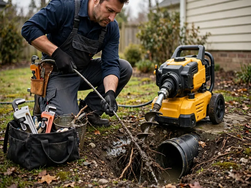 Hydro jetting equipment cleaning a residential sewer line in Perth Amboy