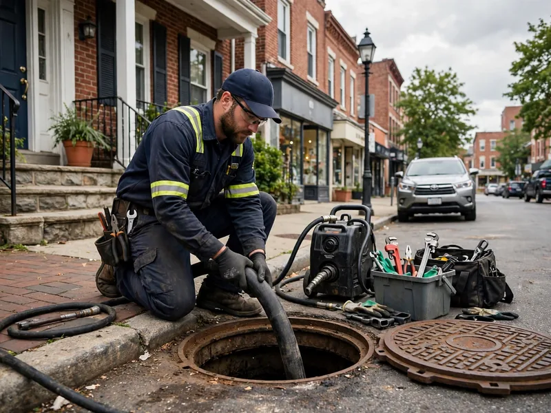 Trenchless commercial sewer work on Smith Street in downtown Perth Amboy NJ