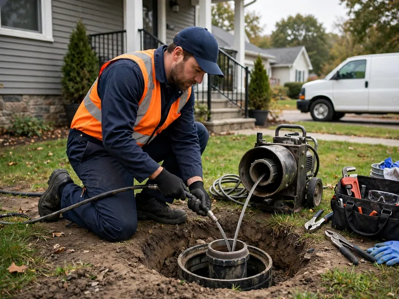 Trenchless commercial sewer replacement on a tight Hall Avenue block in Perth Amboy NJ