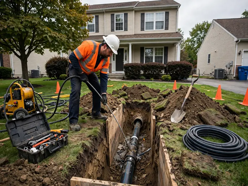 Pipe bursting sewer lateral replacement in Maurer, NJ
