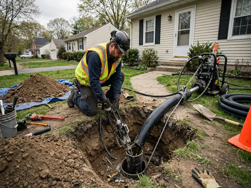 Pipe bursting sewer lateral replacement in Sayreville, NJ