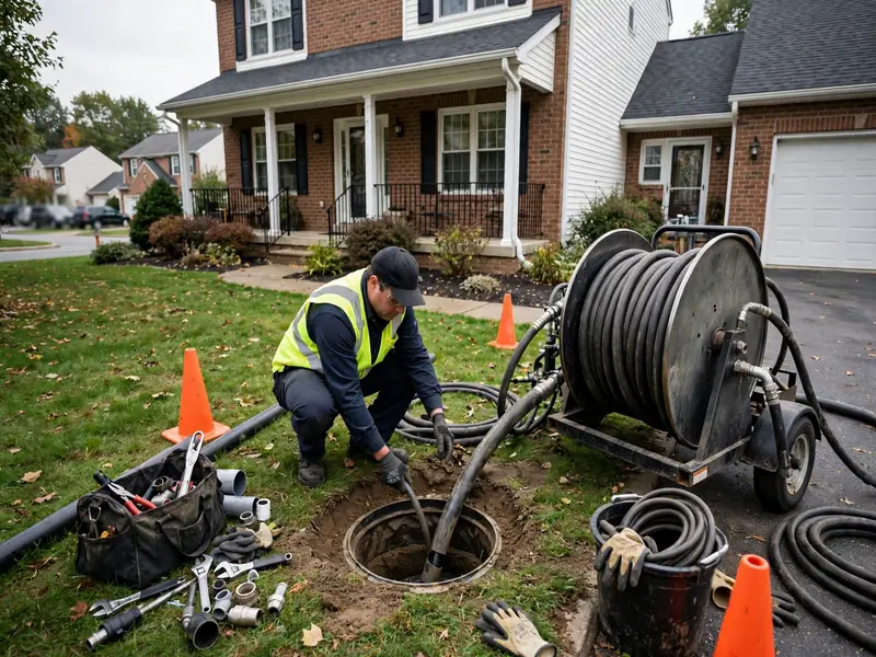 Trenchless pipe lining installation inside a sewer lateral in Amboy Avenue, Perth Amboy NJ