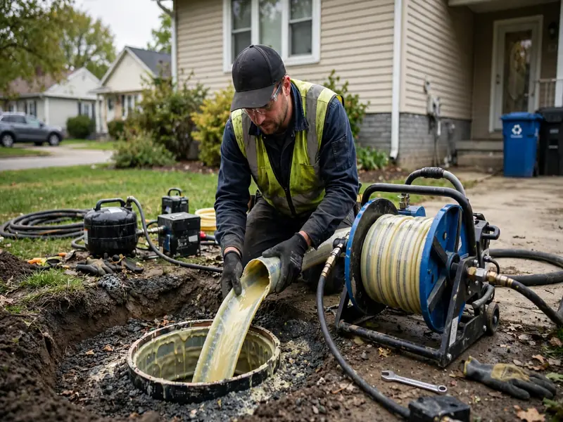 Revestimiento de tuberías renovando un lateral de alcantarillado de barro de 80 años en Chickentown, Perth Amboy NJ