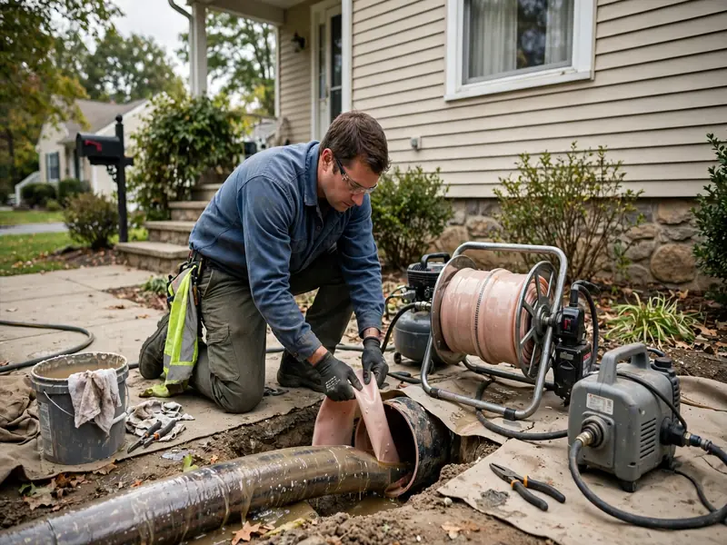 Revestimiento de tuberías sin zanja rehabilitando un lateral de alcantarillado multi-era en Edison NJ