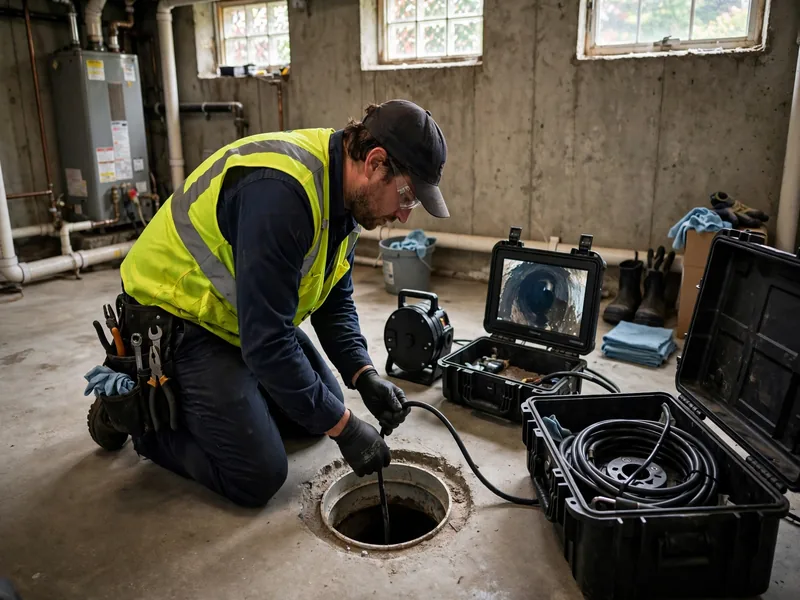 Sewer camera inspection of a lateral line in Carteret, NJ