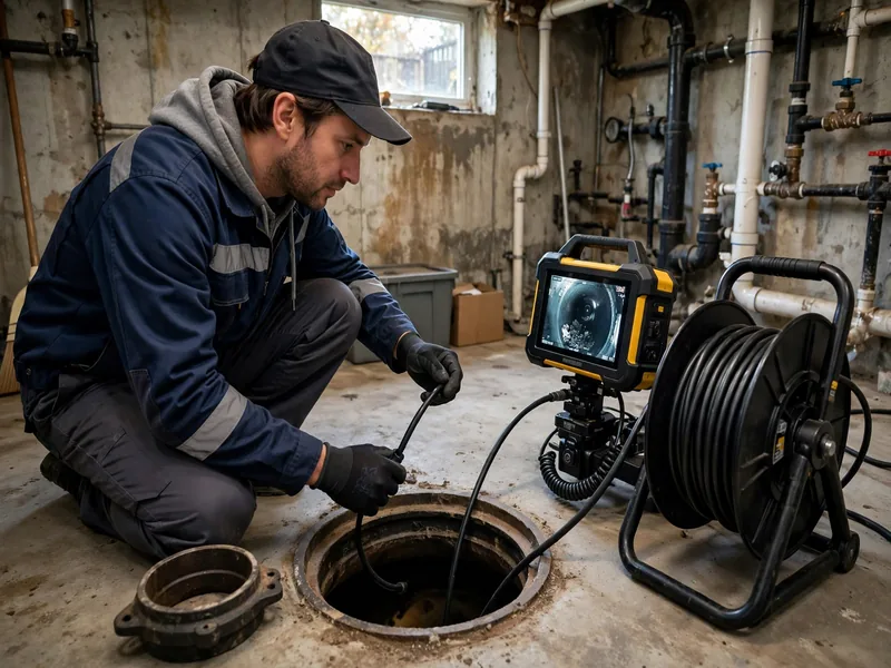 Sewer camera inspection of a lateral line in Hall Avenue, NJ