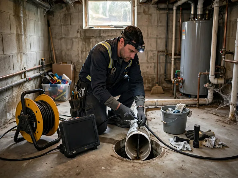 Sewer camera inspection of a lateral line in Harbortown, NJ