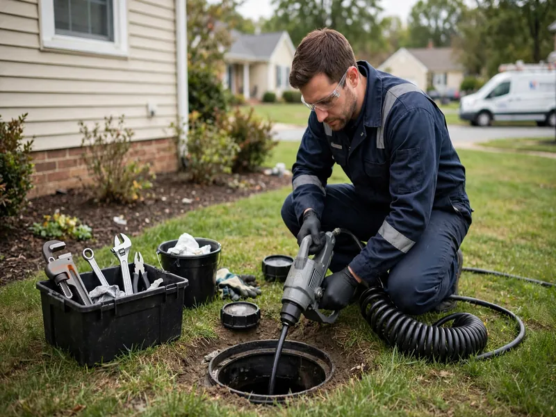 Equipo de hidrojeteo limpiando una tubería de alcantarillado en Avenel NJ
