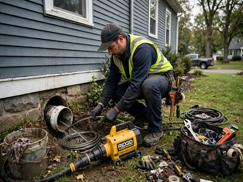 Limpieza de alcantarillado para una casa histórica en Rahway NJ