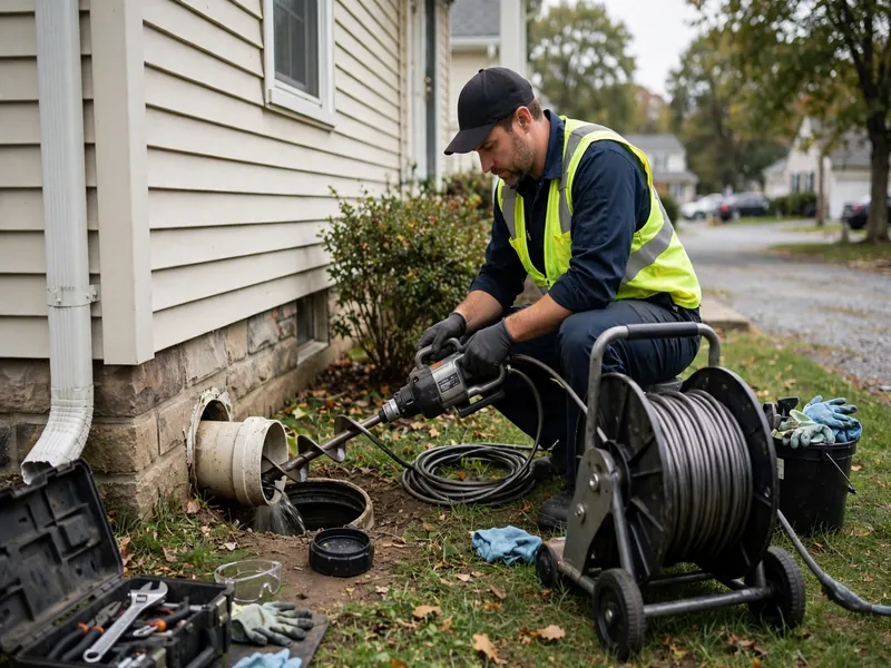 Waterfront sewer lateral cleaning in Sewaren NJ on the Arthur Kill