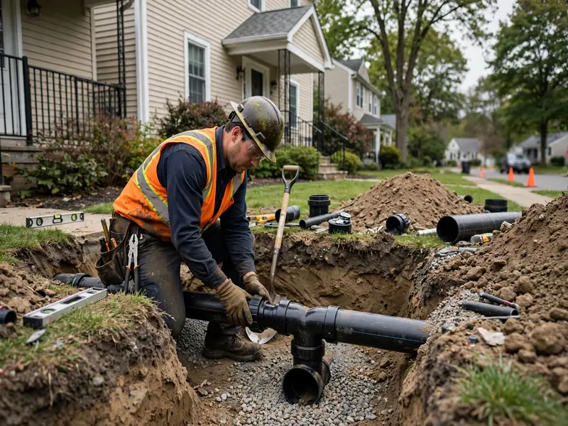 Sewer line installation work in Carteret, NJ
