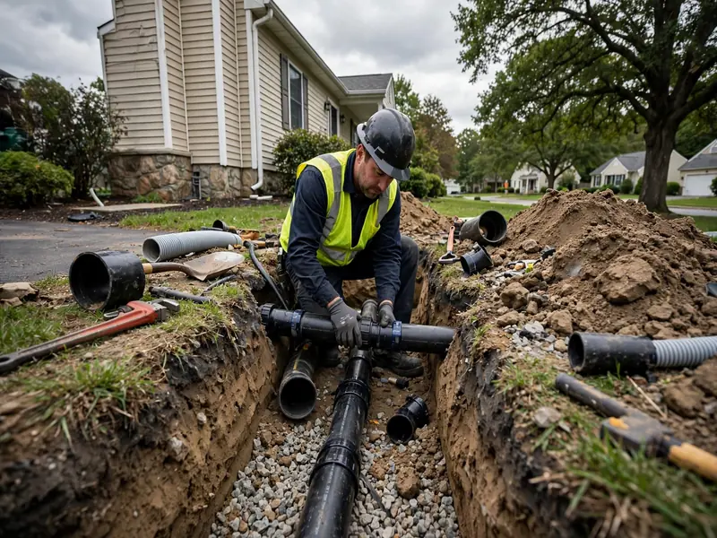 Sewer line installation work in Keasbey, NJ
