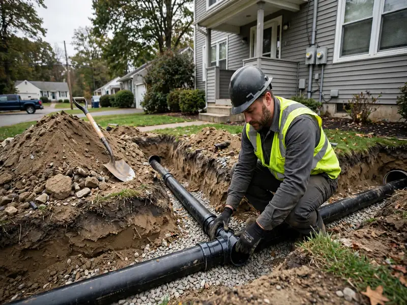 Sewer line installation work in Port Reading, NJ