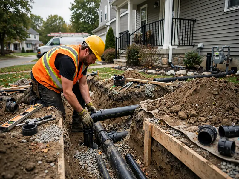 Sewer line installation work in South Amboy, NJ