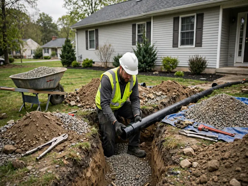 Sewer line installation work in Spa Springs, NJ
