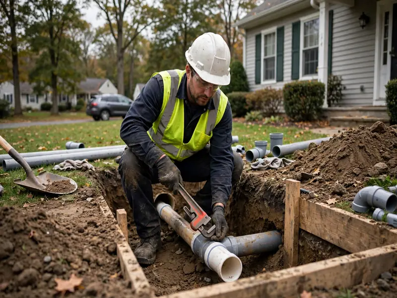 Sewer camera inspection for a modern townhome in Harbortown, Perth Amboy NJ