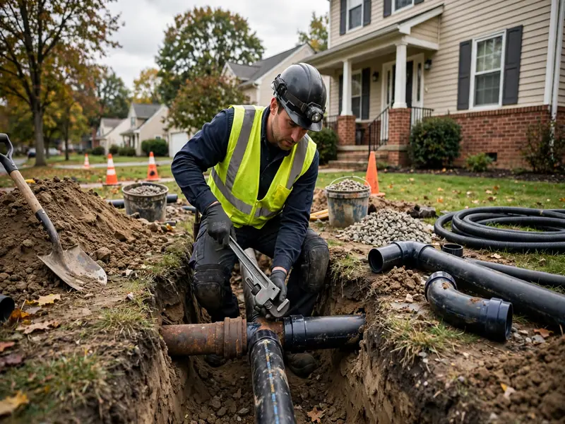 Watertight sewer line replacement for a waterfront home in Sewaren NJ