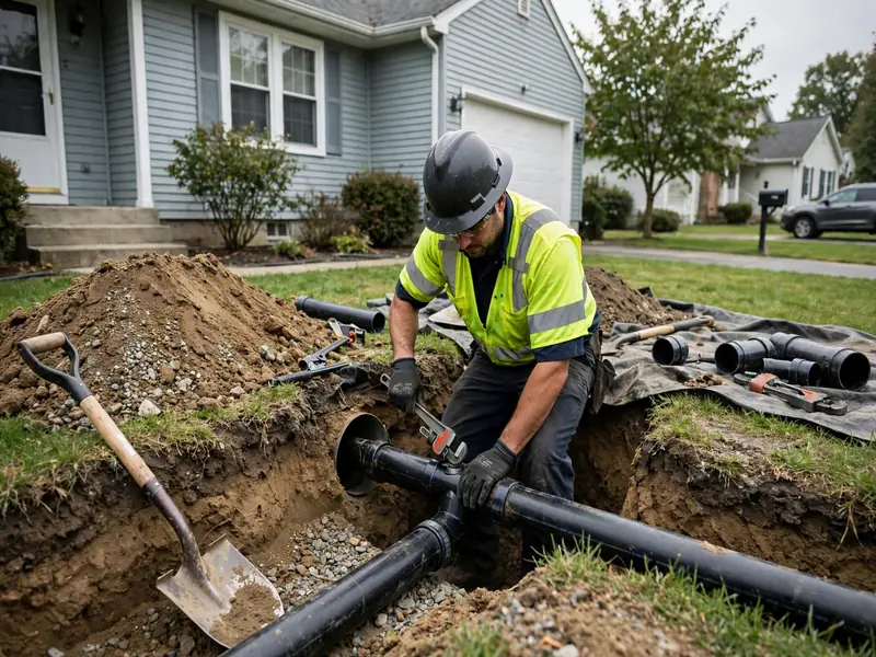 Watertight sewer line replacement for a 1920s home in South Amboy NJ near Raritan Bay