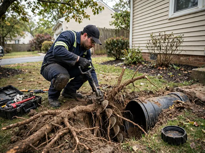 Tree root removal from sewer line in Avenel, NJ