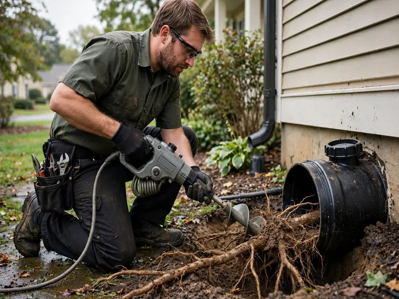 Tree root removal from sewer line in Chickentown, NJ