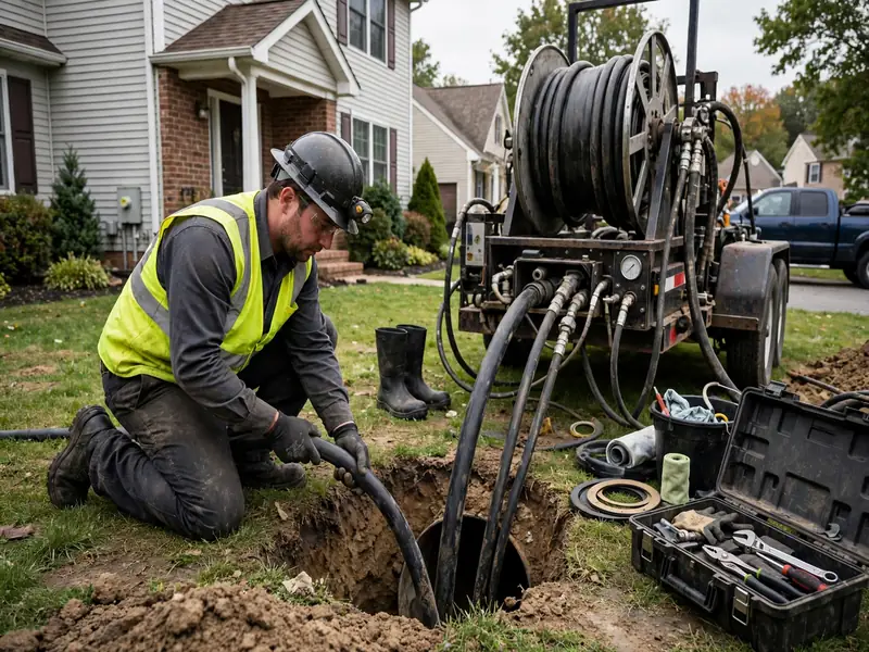Trenchless sewer lateral replacement at a suburban home in Edison NJ