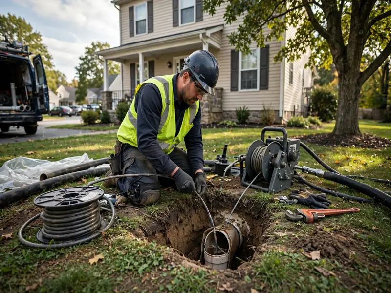 Renovación de tubería lateral de alcantarillado sin zanja en una casa victoriana en Metuchen NJ